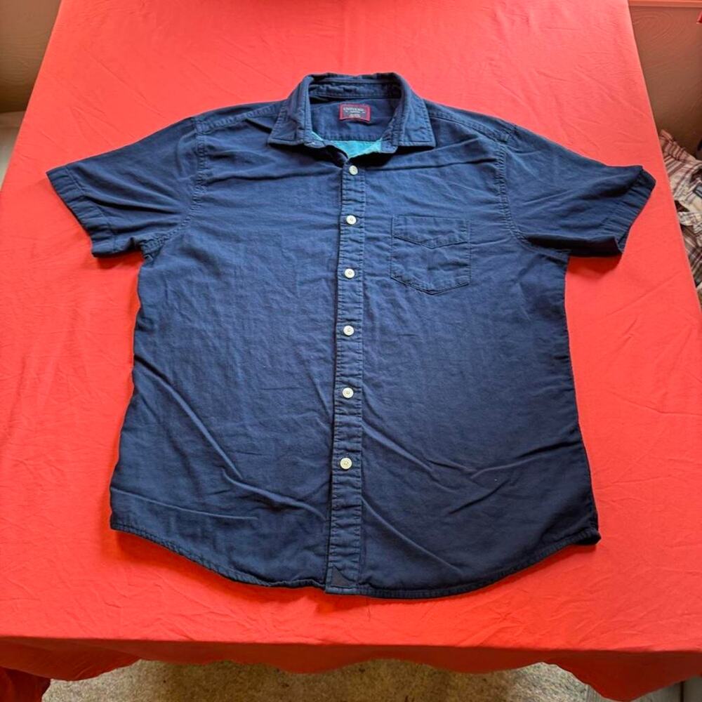 UNTUCKit "Abbuoto" Navy Blue Short Sleeve Button-Down Shirt- Size M👔✨